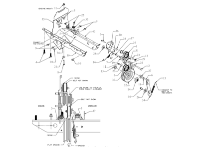 Drive Diagram and Parts List for RT45 (21AA40M8710)(2019) Cub Cadet Tiller
